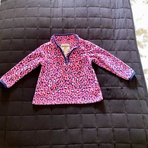 OSHKOSH PINK LEOPARD QUARTER ZIP PULLOVER